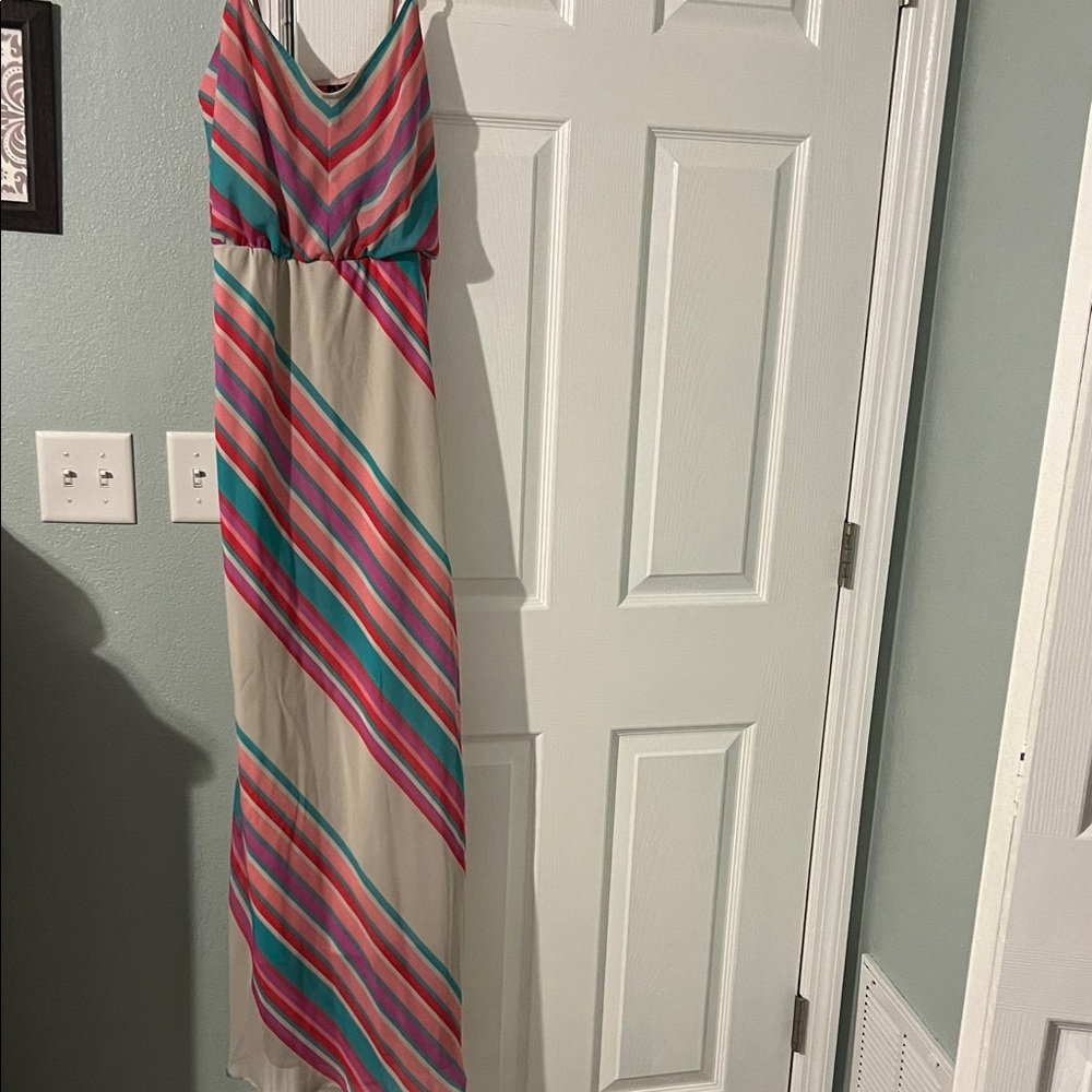HeartSoul Vibrant Striped Maxi Dress